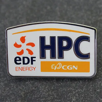 EDF Energy HPC logo cloisonné pin badge with nickel plating