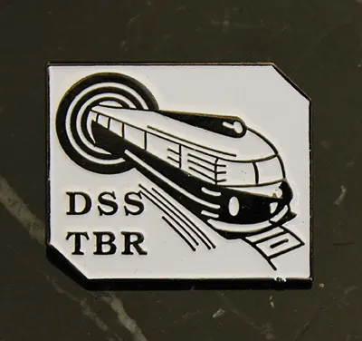 DSS TBR train logo enamel pin badge in black and nickel