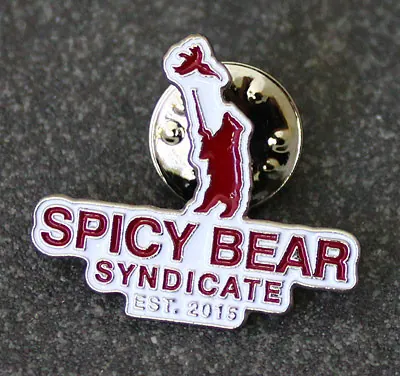 Spicy Bear Syndicate est. 2015 enamel pin badge with butterfly clutch
