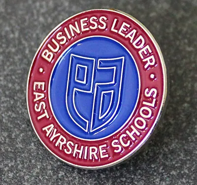 Business Leader East Ayrshire Schools round enamel pin badge
