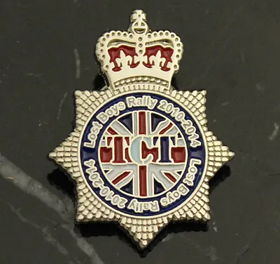Lost Boys Rally star-shaped enamel pin badge with crown and Union Jack