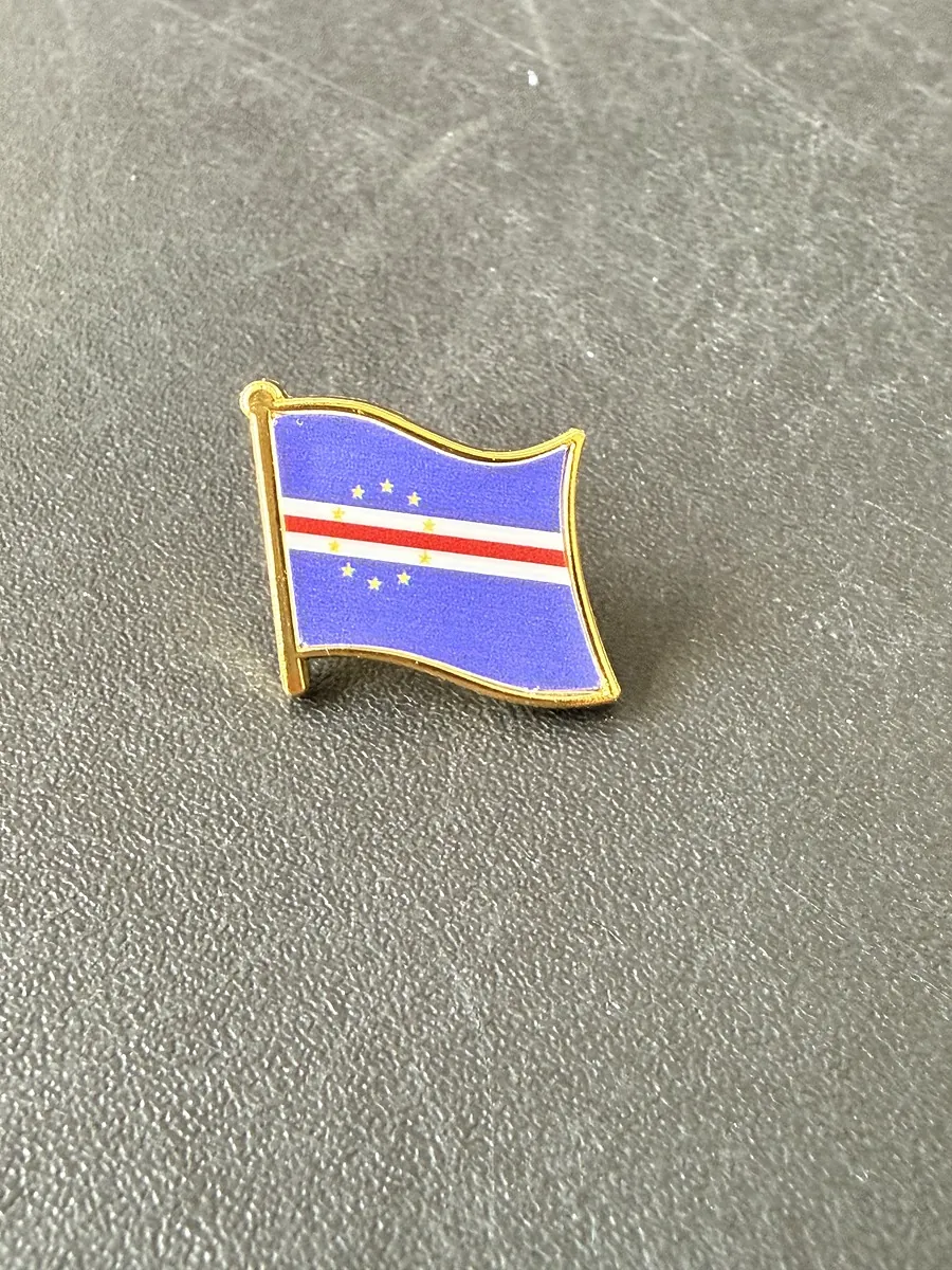 Cape Verde flag pin badge with gold edge