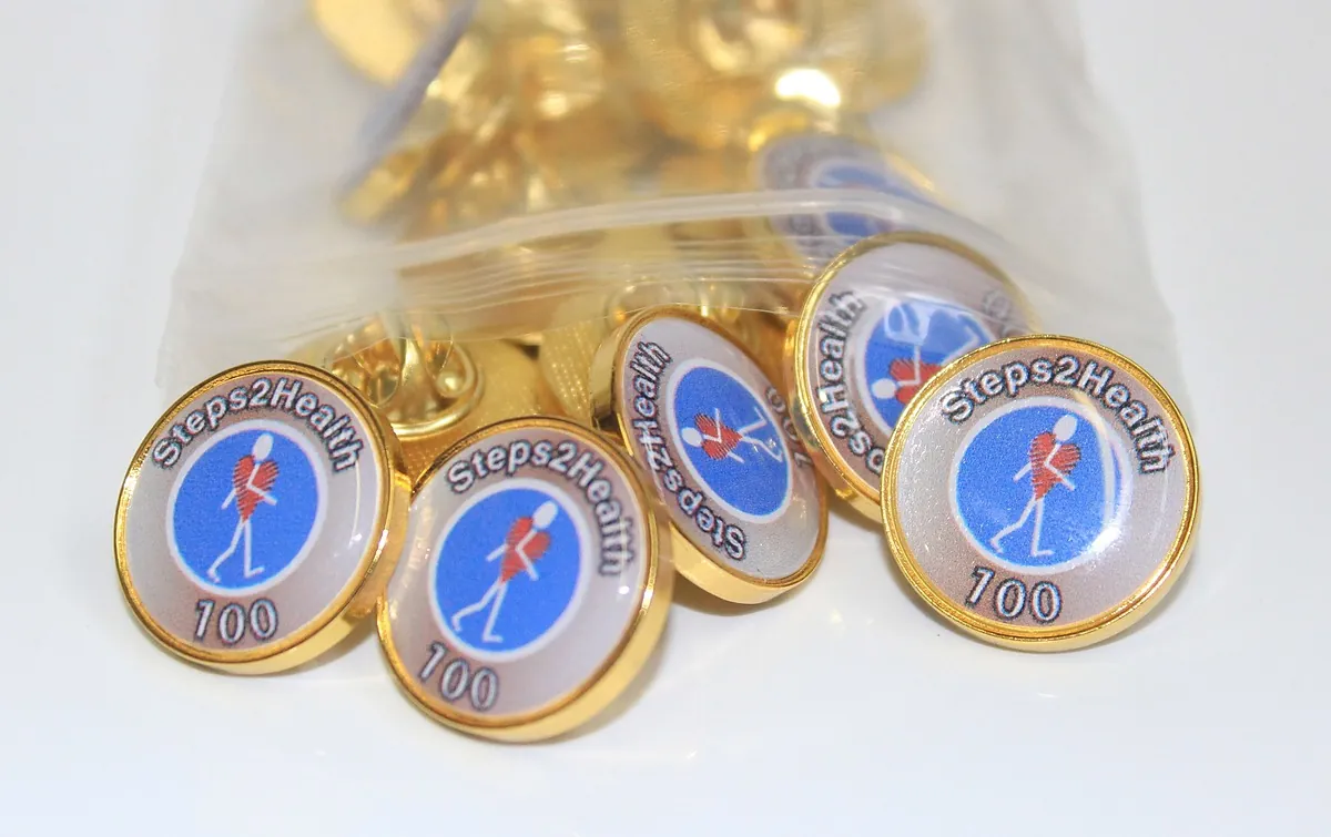 Standard shape pin badge