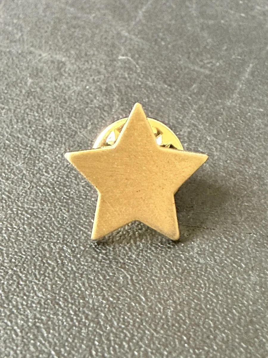 Large gold star pin badge for school rewards