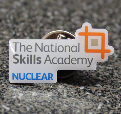 Photo printed National Skills Academy Nuclear pin badge